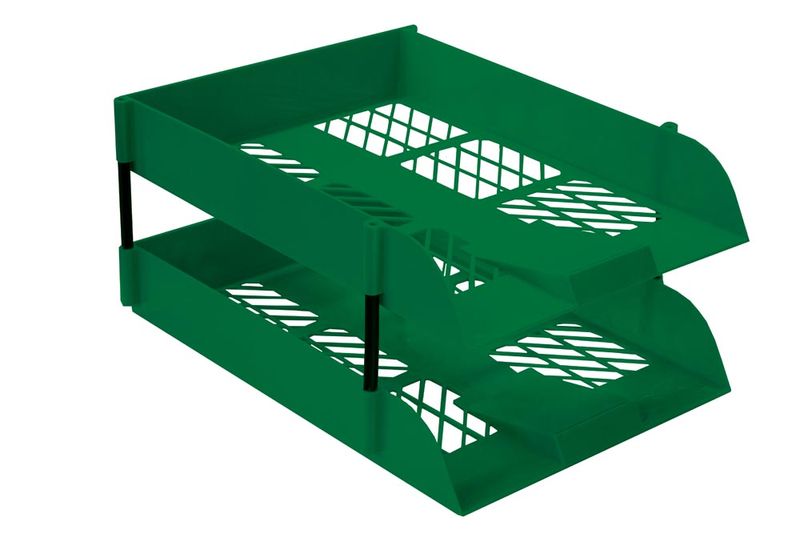Treeline Desk Letter Tray Set 2 Tier - Green