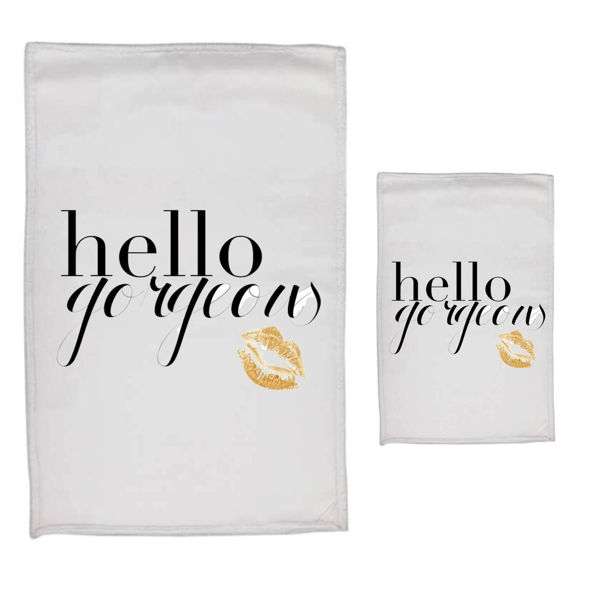 Hello gorgeous - White Polyester Hand & Face Towel