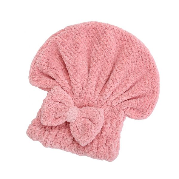Hair Wrap Bowknot Turban Towels Cap - Pink