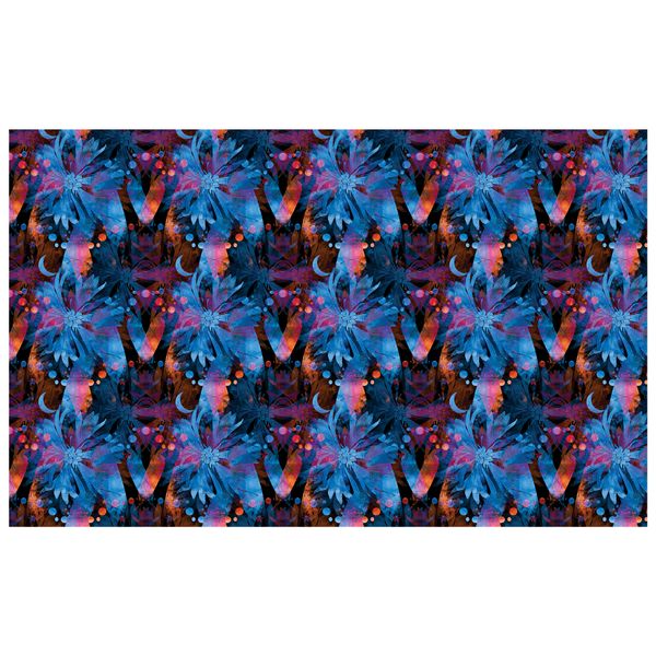 Abstract Painted Blue Floral Rectangle Tableclot image