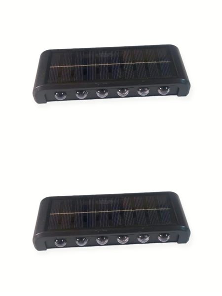 Solar Powered Outdoor Up and Down 12LED Wall Lamp Garden Patio Light 2Pcs