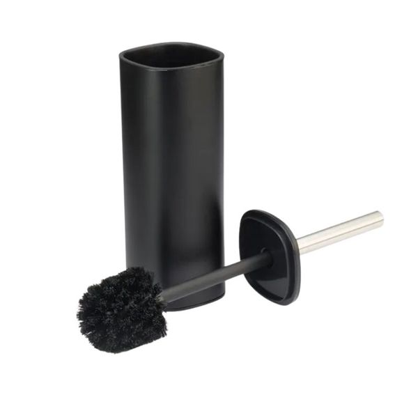 Toilet Brush Holder Set, Square, Black, Stainless Steel Inner