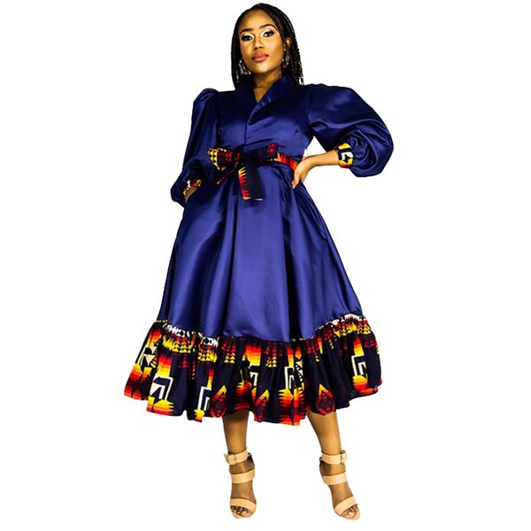 Africa Fashion House Kundai Blue Fire Wrap Dress image