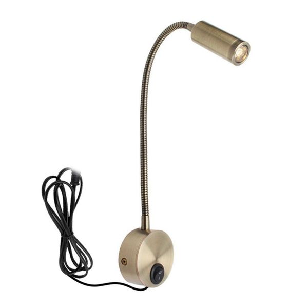 Wall-Mounted Reading Lamp Wall Lamp (Gold Eu Plug)