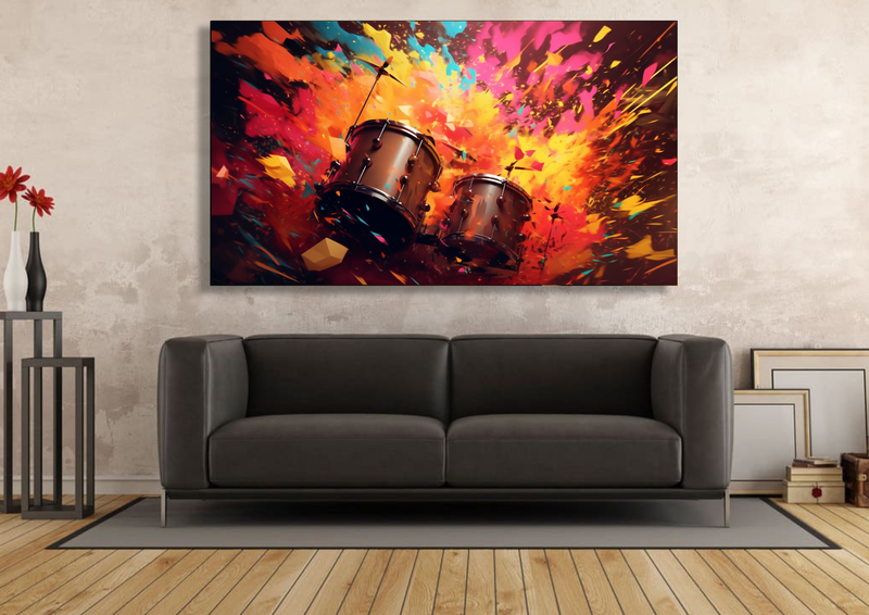 Canvas Wall Art -Drumbeat Explosion Abstract - IM0424