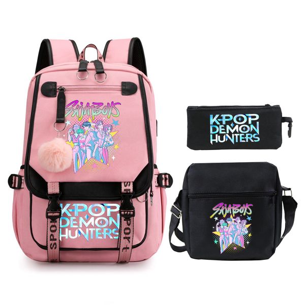 KPOP Demon Hunters 3-Piece Backpack Set - Saja Boys