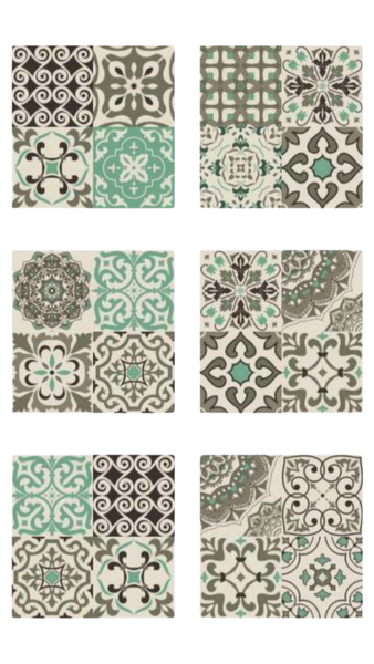 Vinyl Wall Tiles with Lamination - Mandala Twirl Pattern