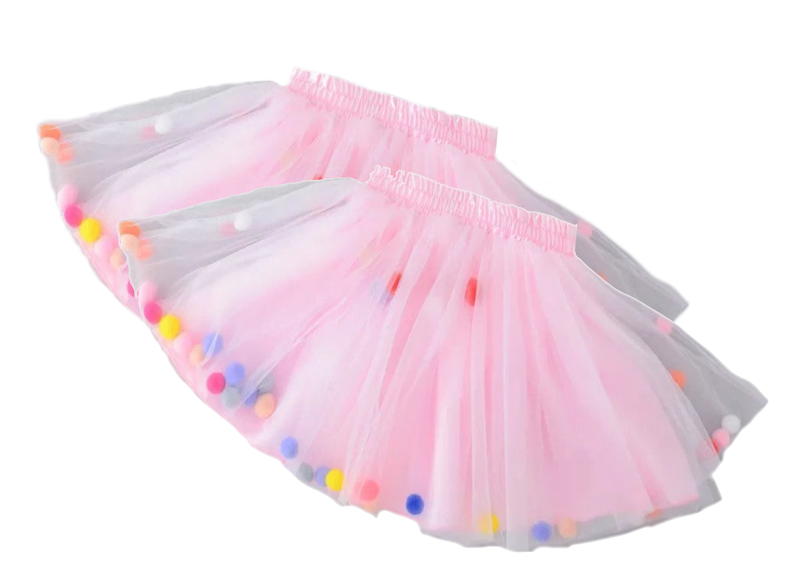 Tutu Pompom Skirt Set of 2