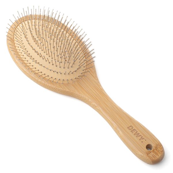 Dewy - Wire Pin Oval Hairbrush for Firm Detangling (Stainless Steel Pins)