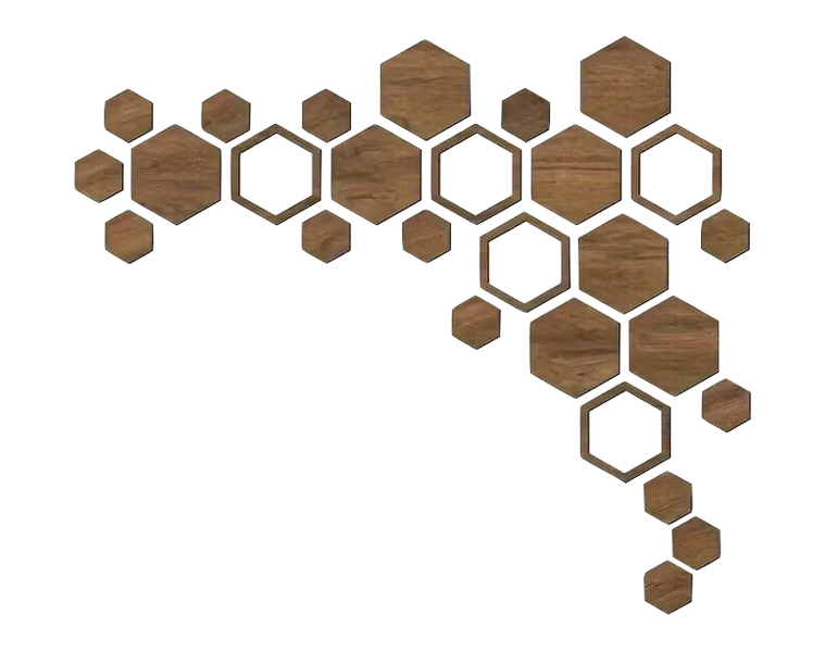 Decor Three Dimensional Hexagonal Wood Wall Sticker - 86cm