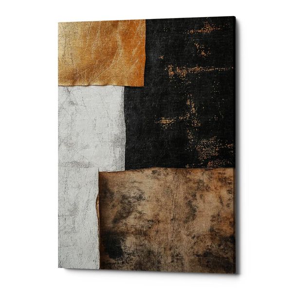 Canvas Art - Gold And Ashes Abstract Canvas Print Wall Art Decor
