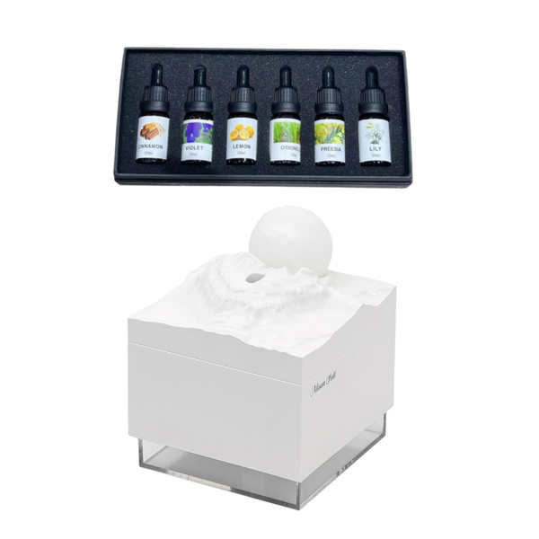 Moon Fall Ultrasonic Aroma Diffuser &amp; Humidifier with 6 Essential Oils