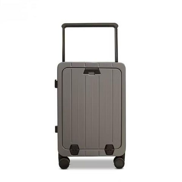 Luxury Carry on Suitcase - Hard Shell Cabin Luggage+Laptop Compartment - Grey