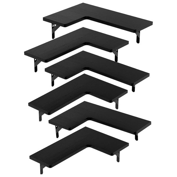 TALI Wall Mounted Corner Shelves Storage &amp; Display Wall Rack 6 layer-BLACK