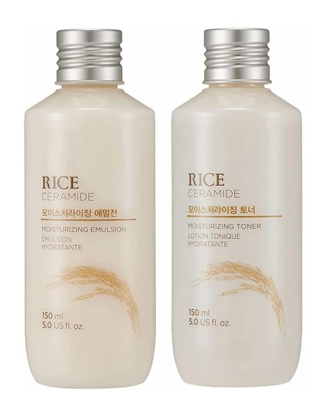 Rice &amp; Ceramide Moisture Set (Emulsion + Toner) Korean Beauty 150ml x 2
