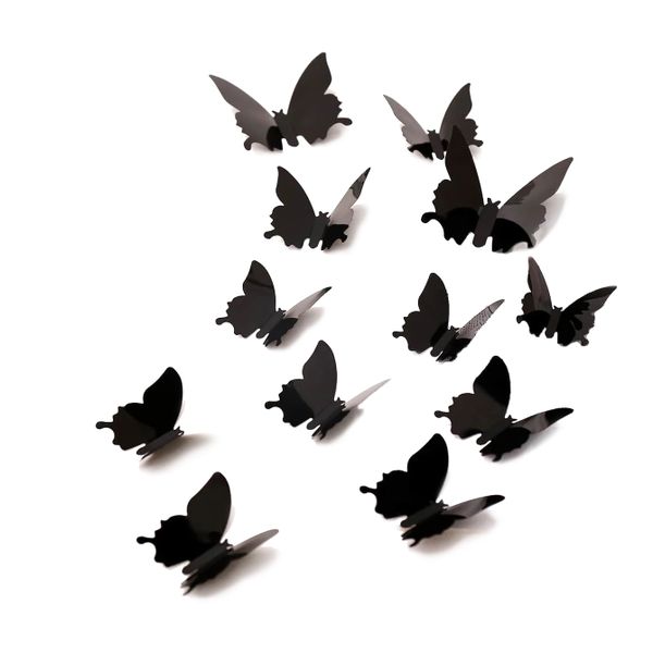 Black 3D Butterfly Wall Art Stickers
