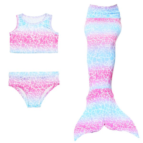 Iconix 3 Piece Kids Pastel Pink and Blue Mermaid Bikini | JP85