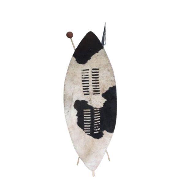 XXL Zulu Shield - 145cm Real Cowhide Warrior Shield with Spear and Stick