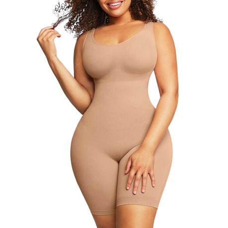 Plus Size Women Zipper Full Body Shapewear Underbust Slimming Mid