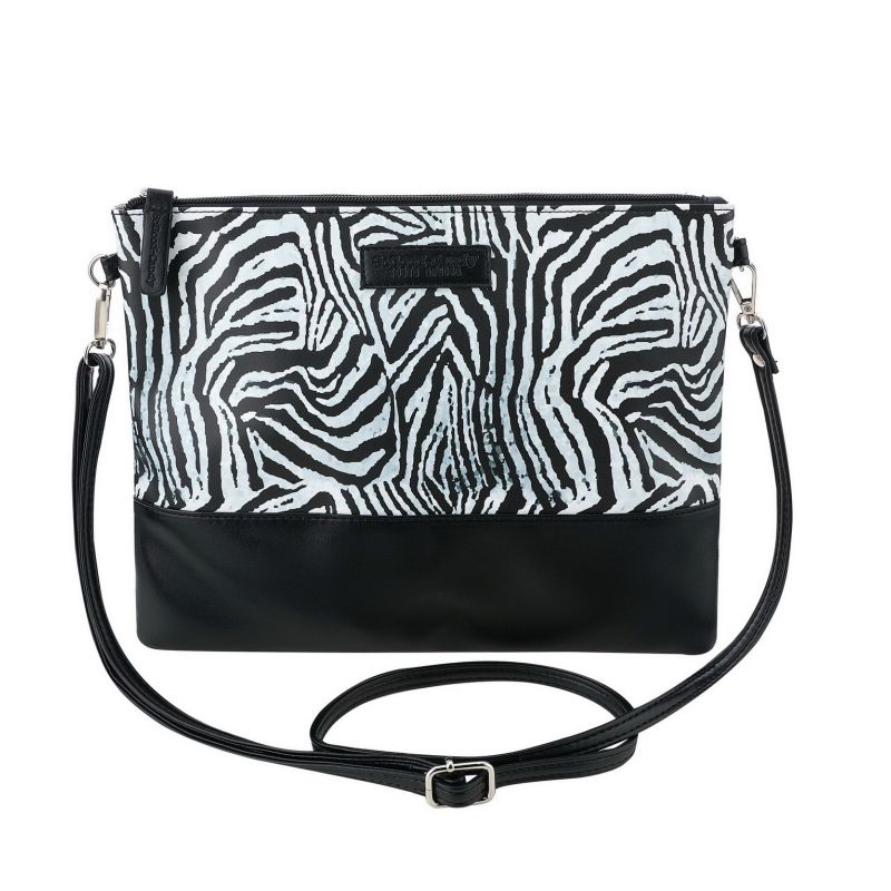 Cross Body Bag - Imitation Leather Trim - Zebra Stripe | Buy Online in ...