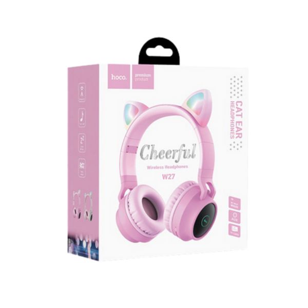 Hoco W27 Cheerful Cat Ear Wireless Bluetooth Headphones with LED Lights