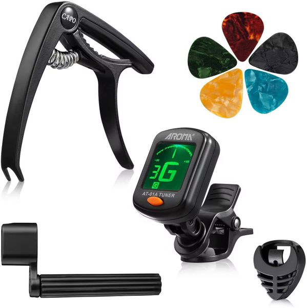 Guitar Tuner Set, Guitar Accessories, Including Guitar Capo Tuner Picks