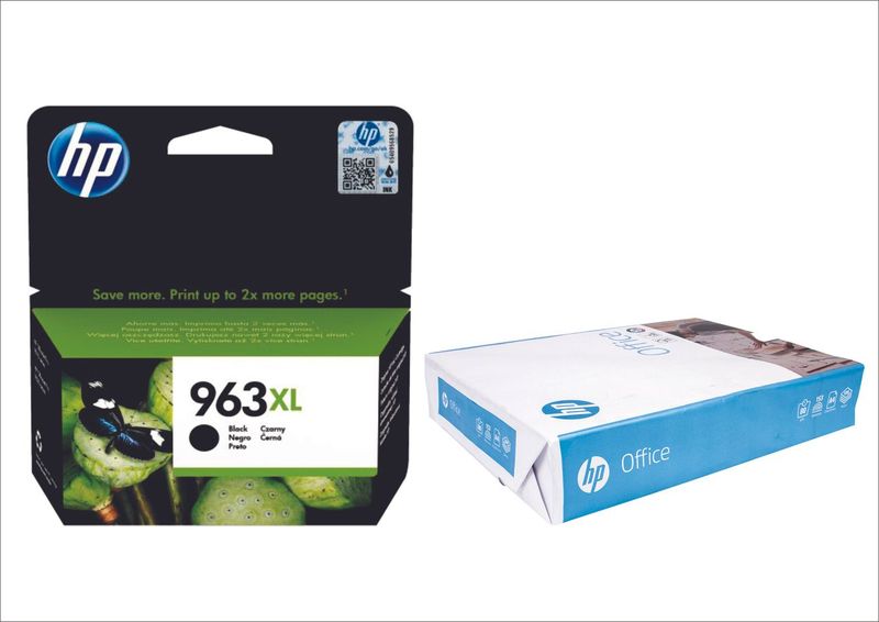 HP 963xl Black Ink and Paper Bundle