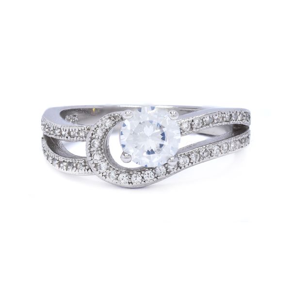 Silverbird 925 Sterling Silver Cubic Zirconia Swirl Ring