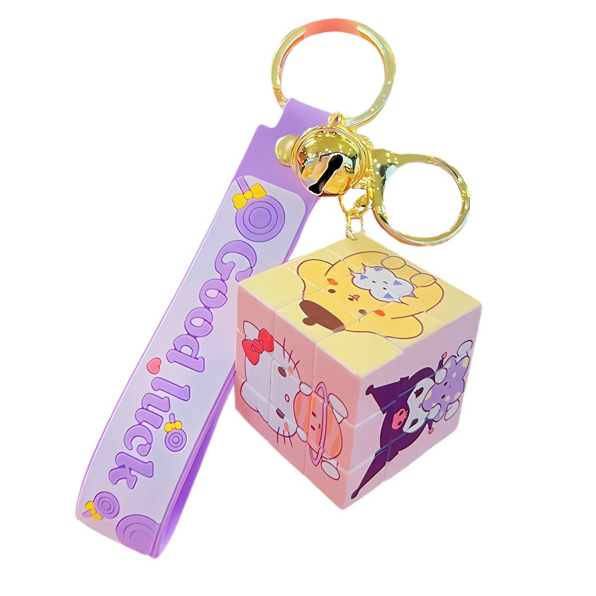 Cute Hello Kitty Rubik's Cube Keychain - 3D Puzzle Keyring