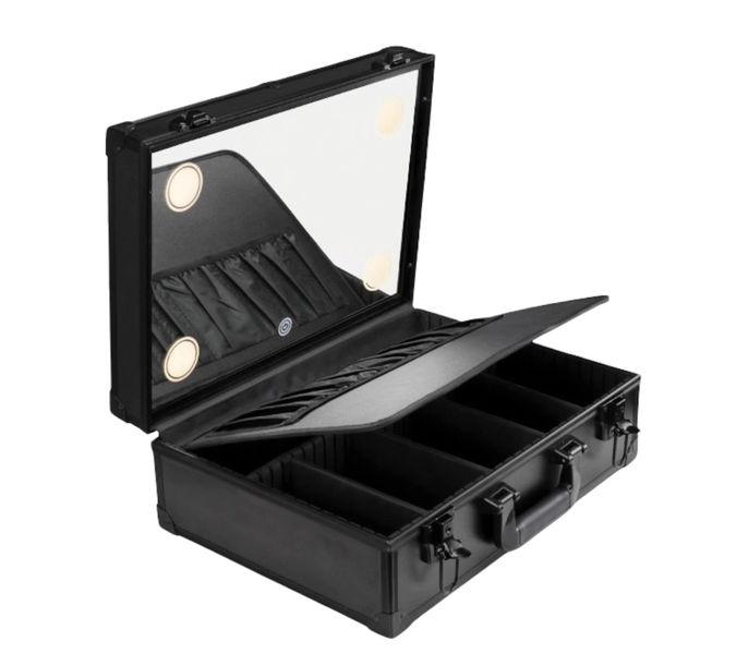 Prof Makeup Cosmetic Storage Box with HD Adjustable LED Light Mirror