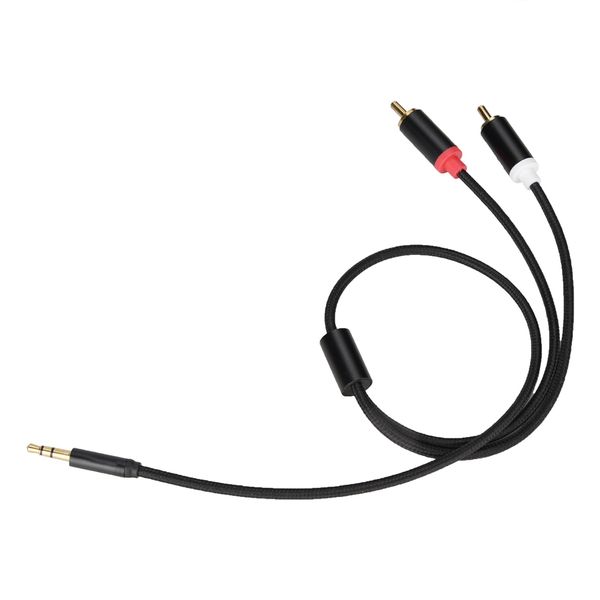 3.5mm Audio Plug to 2RCA Gold Plated Microphone for Mobile Phone 0.5M