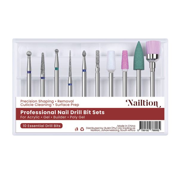 10 Nailtion Gentle Prep Nail Drill Bit Set for Natural Nails &amp; Cuticle