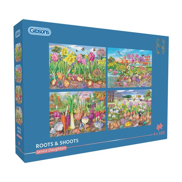 Gibsons Roots &amp; Shoots 4 x 500-Piece Jigsaw Puzzles