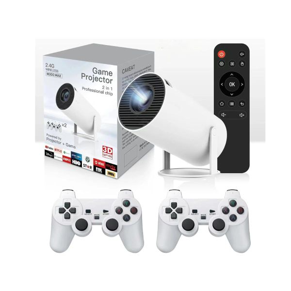 M300 Max 4K Retro Gaming LED Projector 35W Wi-Fi 6 With 2 Controllers