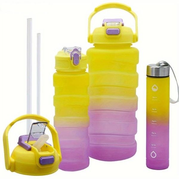 3pc 2000ml+640ml+235ml Gradient Color Water Bottles