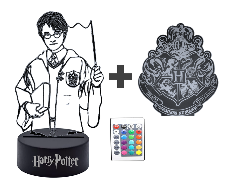 Double Plate Smart LED Light - HARRY POTTER &amp; Hogwarts Crest