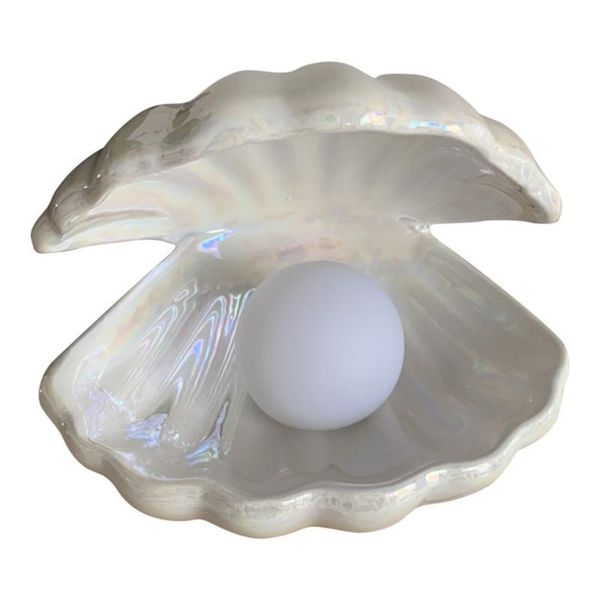 Ceramic Shell Night Lamp Night Lamp Desk Decoration Mermaid