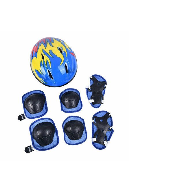 Protective Gear For Kids Cycling 7 Piece- Blue