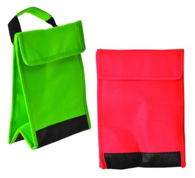 2 Bright Lunch Bags Red - Green