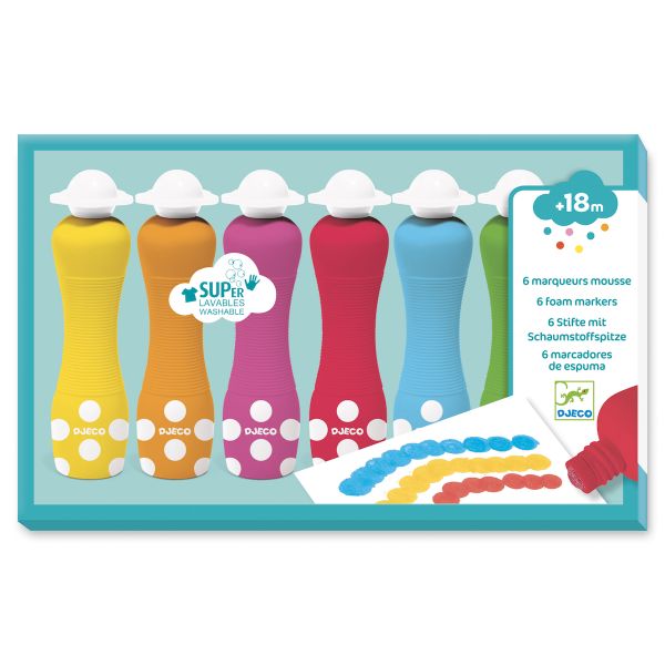 Djeco Art Material - Foam Markers for Little Ones