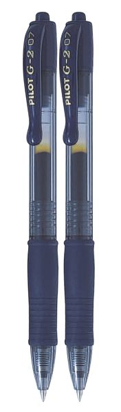 Pilot G-2 0.7 Gel Retractable Pen Pack of 2 - Blue Black
