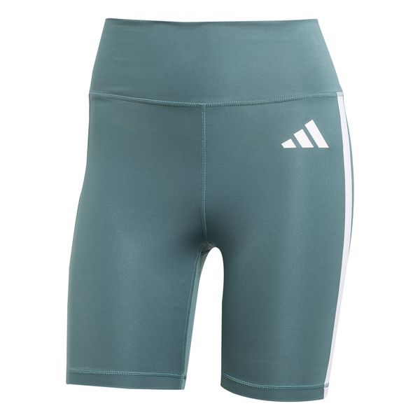 adidas Women's Optime Essentials 3-Stripes 5-Inch Short Leggings - Teal