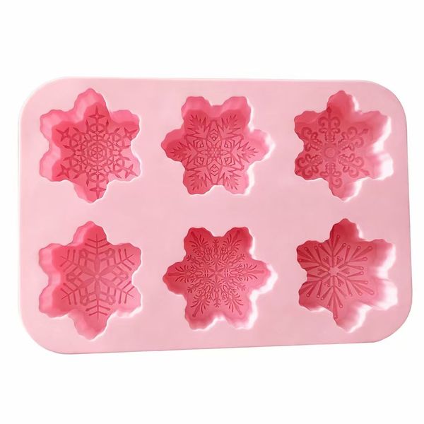 Silicone Snowflake Baking Mould 6 Cavity Chocolate and Candy Mold