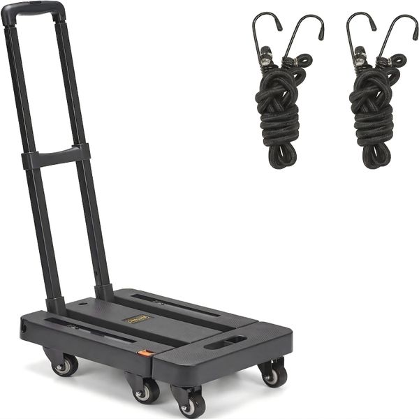 200KGS Heavy Duty Trolley Luggage Cart Foldable Hand Truck with 6 Wheels
