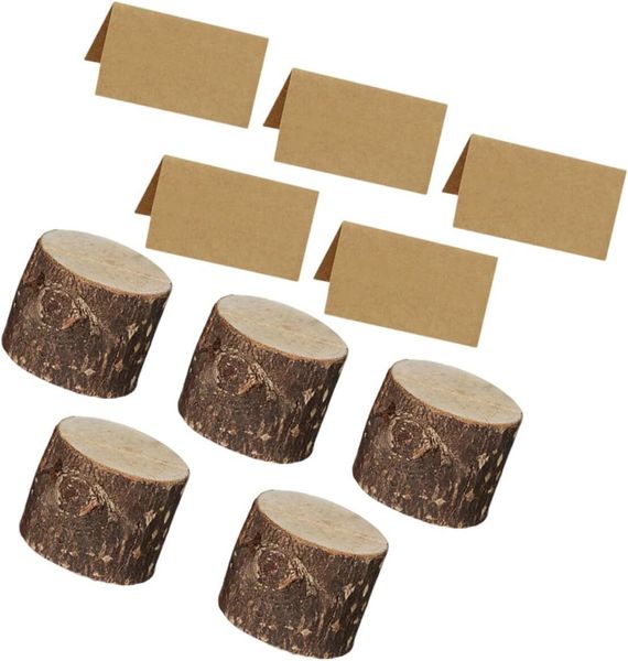 Natural Wood Desk Memo Holders For Notes, Photos, Wedding Table Message