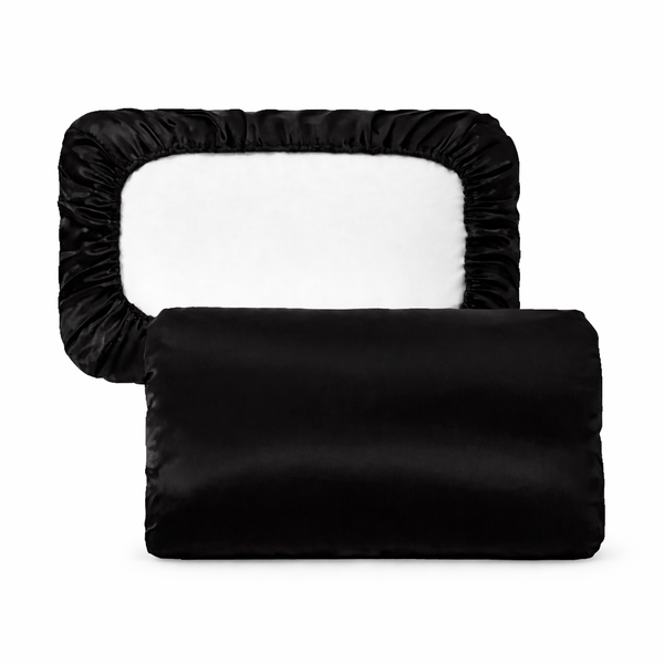 SUKARI - BeautySleep Elasticated Fitted Satin Pillowcases - Set of 2 -Black