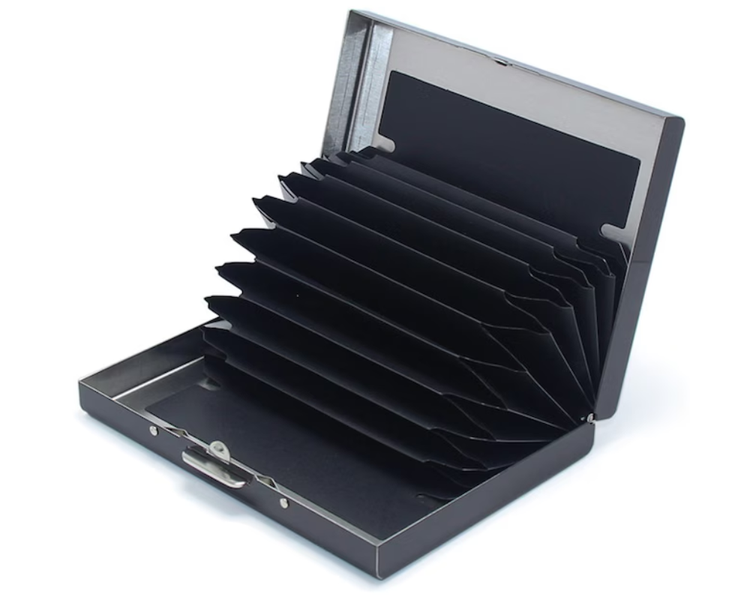 MorFansi Stainless Steel Credit Card Wallet RFID Blocking Metal Case Pocket