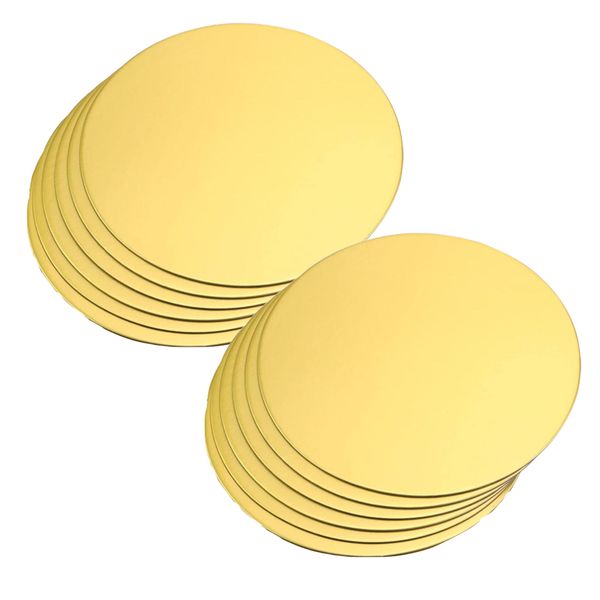 Kitchen Gold Cake Board Disposable Dessert Trays Set of 12 - 26cm