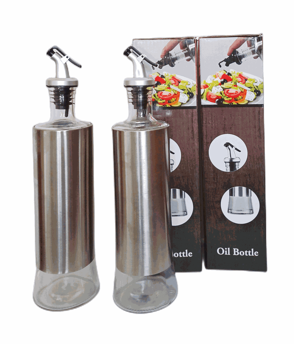 Kitchen Oil/Sauce/Vinegar Dispenser Capped Bottle set 500mlx2 Bottles