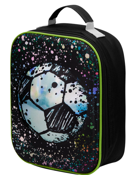 Quest Footy 3D EVA Lunch Bag - Black, Insulated Kids School lunch box